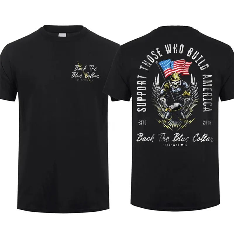 Back The Blue Collar Patriotic T-shirt