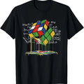 Back To School Shirts, Funny Math Shirts, Melting Cube Speed Cubing Vintage Puzzle Math T-Shirt Cotton Fashion Casual...