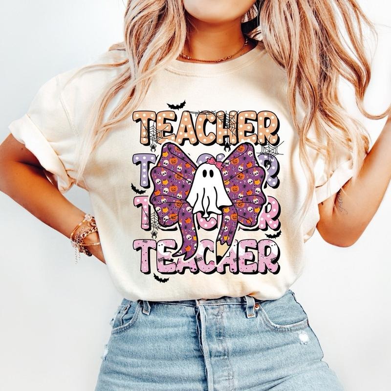 Back To School, Spooky Teacher Shirt, Gift for Teacher, Halloween Teacher Tee Hoodie, Sweatshirt | GrindPrints.com
