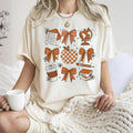 Back School Bow Teacher Icons Coffee First Day School Cute Teacher Appreciation Coquette Comfort Colors T-Shirts, Hoodie, Sweatshirt