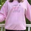 Back to the 90's style Embroidered sweatshirt; Vintage embroidered crewneck, Cotton Casual embroidered crewneck T-Shirts,...
