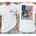 Bad Bass Unisex T-Shirt - American Flag Graphic, Cotton Material, Style Hoodie, Sweatshirt | GrindPrints.com