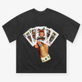 Bad Boy Poker Series Print T-shirt, Vintage Graphic Tee, Y2k Clothing, Unisex Cotton Crewneck T-Shirt