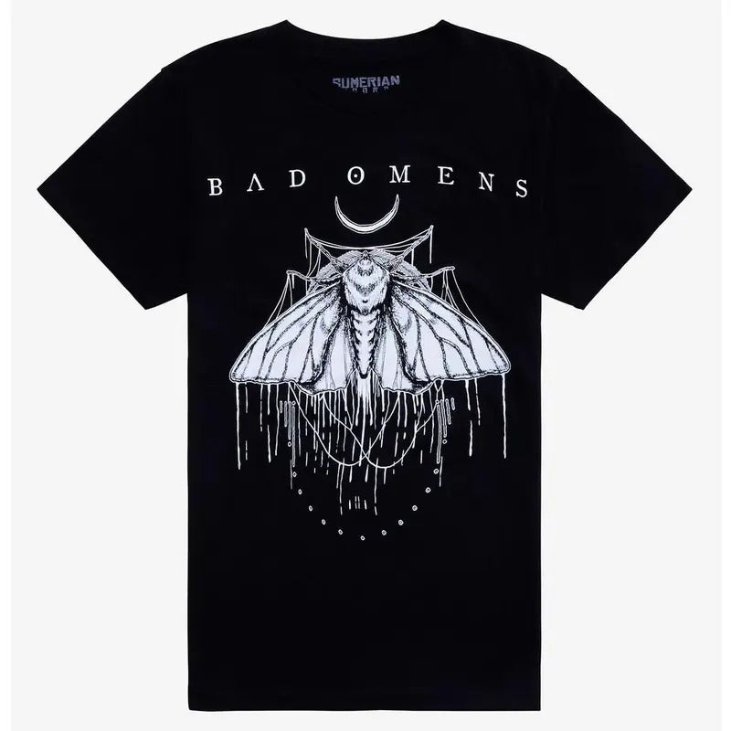 Bad Omens Moth Boyfriend Fit Girls T-Shirt Hoodie, Sweatshirt | GrindPrints.com