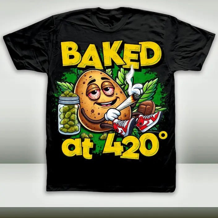 Baked 420 Graphic T-Shirt, Baked at 420 T-Shirt, Gifts Hoodie, Sweatshirt | GrindPrints.com