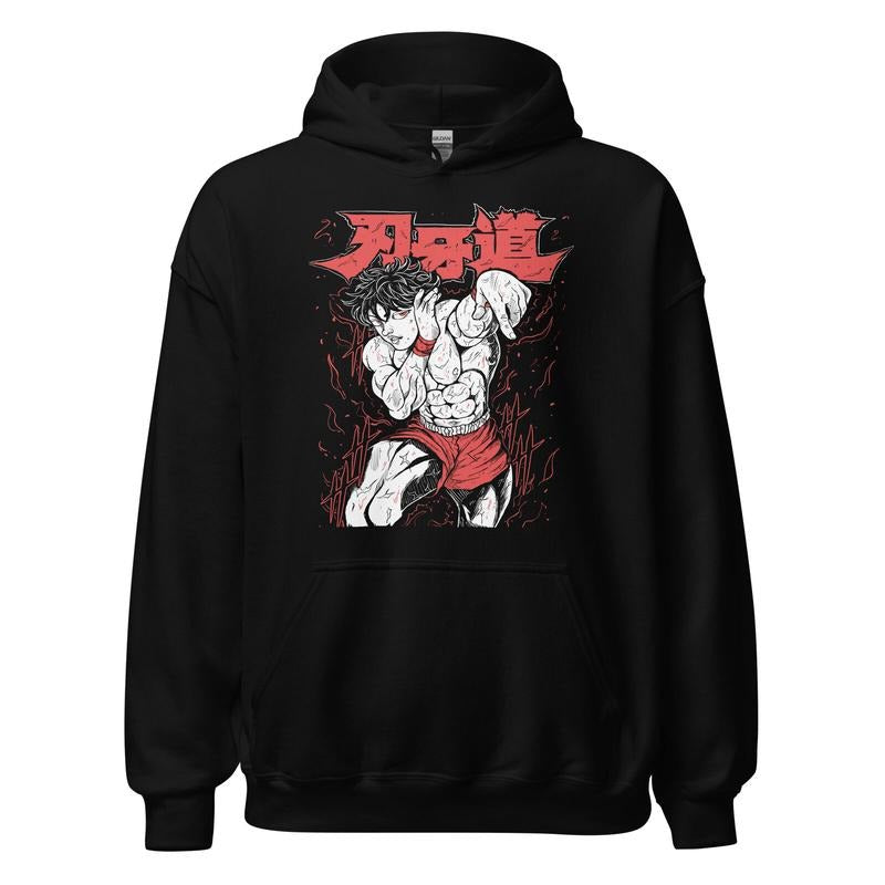 Baki the Grappler Hoodie Gym And Fitness Yujiro Hanma Baki Anime Hoodie Tshirt S-4XL Sweatshirt | GrindPrints.com