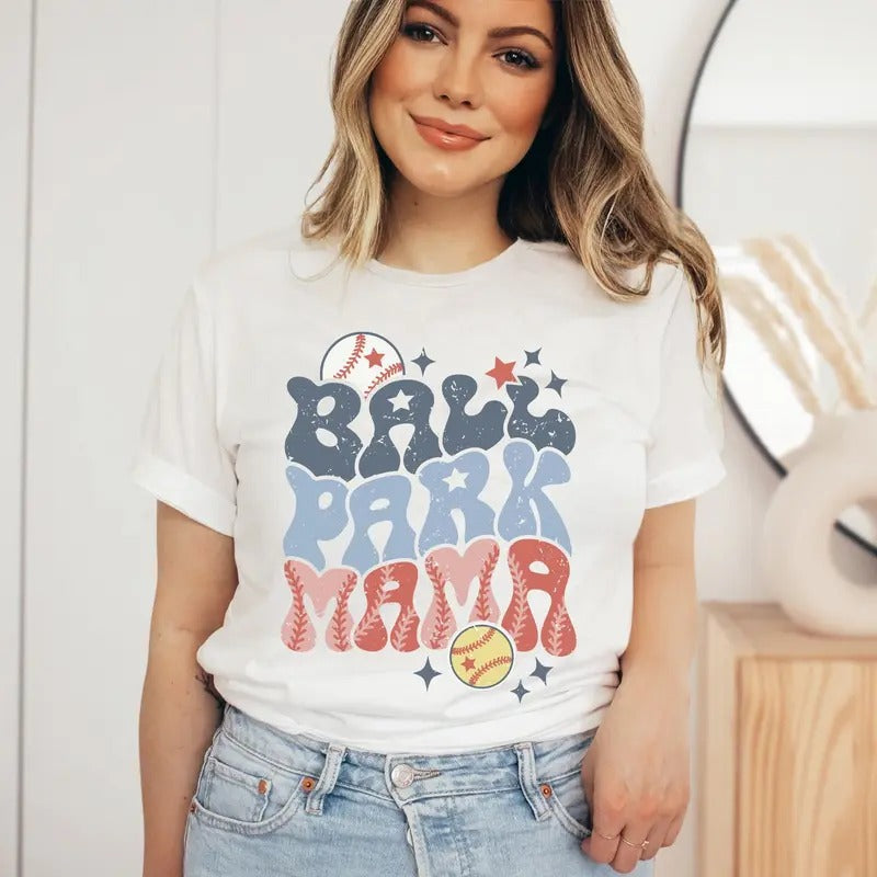 Ballpark Mama Shirt, Baseball Mama Shirt, Softball Mama Shirt, Baseball and Softball Mom Shirt, Ballpark Mom T-shirt,...