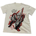 Bandaged Samurai T-Shirt, Vintage Graphic Tees Skull Gothic Biker Grunge Y2k Emo Scene Amity Affliction Style Clothes Men...