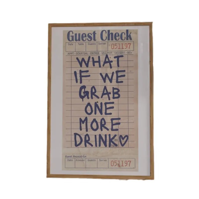 Bar Cart Decor, Trendy Guest Check Wall Art, What If We Grab One More Drink Poster Prints, Trendy Wall Art Prints, Poster...