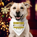 Barking In A Winter Wonderland Bandana, Dog Christmas Neck Scarf, Pet Winter Holiday Handkerchief, Christmas Puppy...