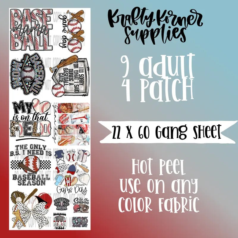 Baseball 2.0 DTF Transfer Gang Sheet, 22 x 60 T-Shirts, Hoodie, Sweatshirt | GrindPrints.com