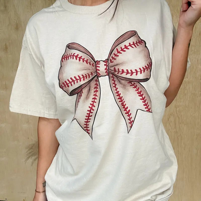 Baseball Bow Graphic Top T-Shirts, Hoodie, Sweatshirt | GrindPrints.com
