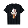 Baseball Drip Ice Cream Cone Drip Baseball T-Shirt for The men, Soft Fabric, Breathable, Comfortable Short Sleeve Tees...