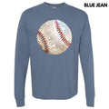 Baseball Faux Glitter Long Sleeve Comfort Colors T-Shirt 'NLB' Hoodie, Sweatshirt | GrindPrints.com