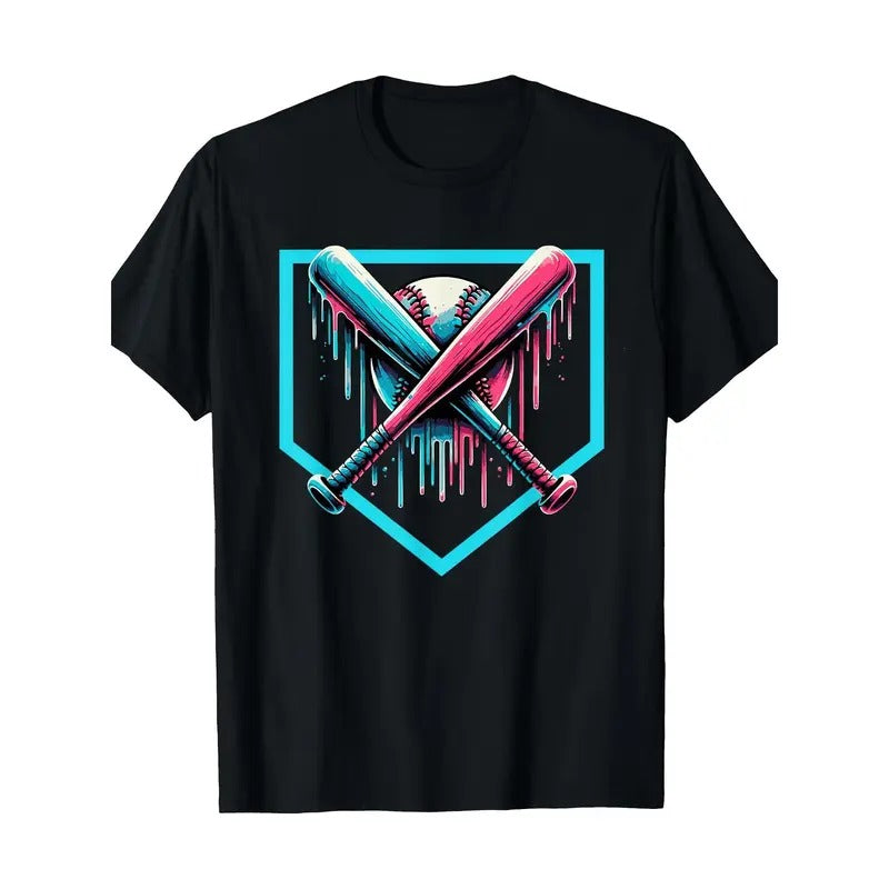 Baseball Home Plate - Dripping Baseball Bat T-shirt-100%cotton-220g made in usa Hoodie, Sweatshirt | GrindPrints.com