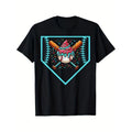 Baseball Home Plate Drip Ice Cream Softball & Baseball Print T-Shirt for Men And -Premium Quality, Casual, Short Sleeve,...