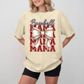 Baseball MAMA Letter Print T-shirt, Unisex Soft Cotton Crewneck Hoodie, Sweatshirt | GrindPrints.com