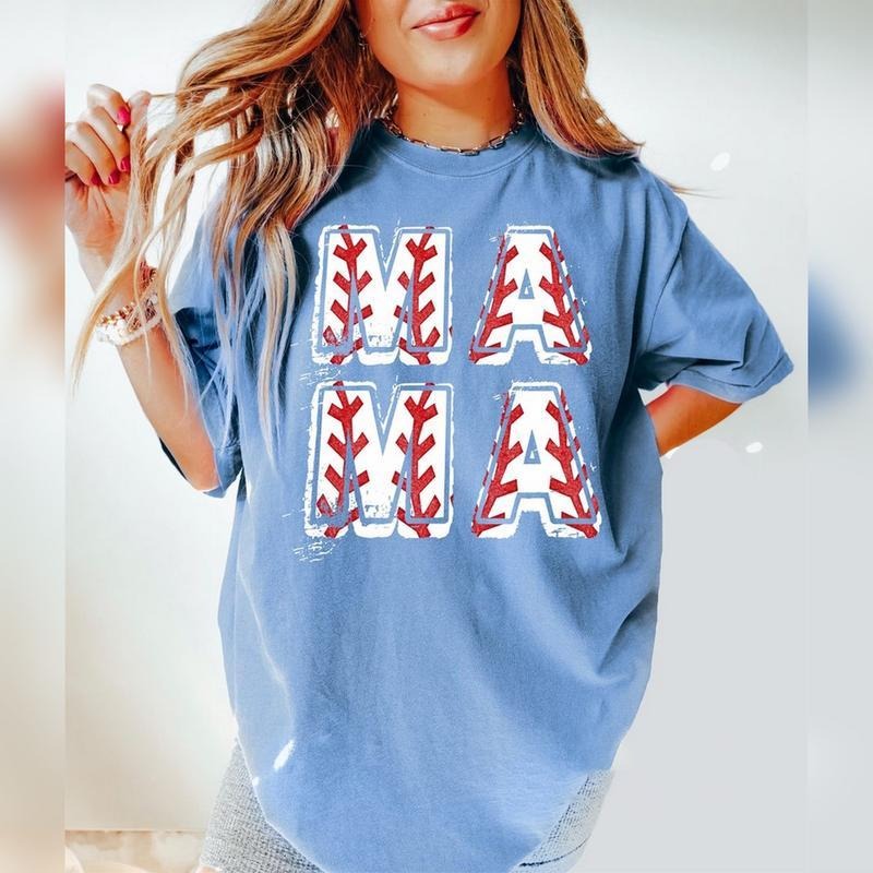 Baseball MAMA Baseball Baseball Mama Baseball Her Cotton Loose Fabric Fit Topstyle{N002}2 T-Shirts, Hoodie, Sweatshirt