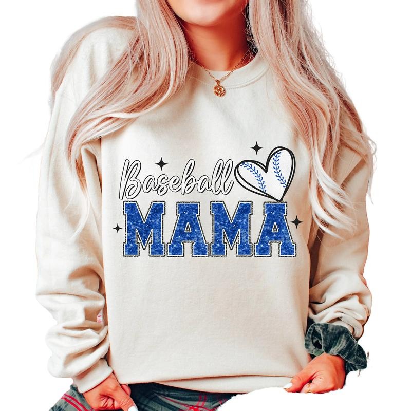 Baseball Mama Sweater, Glitter Baseball Sweater, Mama Shirt Gift, Mother's Day Gift Sweater, Sports Sweater, Faux Sequin,...