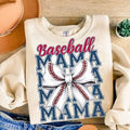 Baseball Mama , Baseball Coquette Bow , Baseball Mom , Retro Baseball , Game Day , Coquette Bow Sports Sweatshirt...