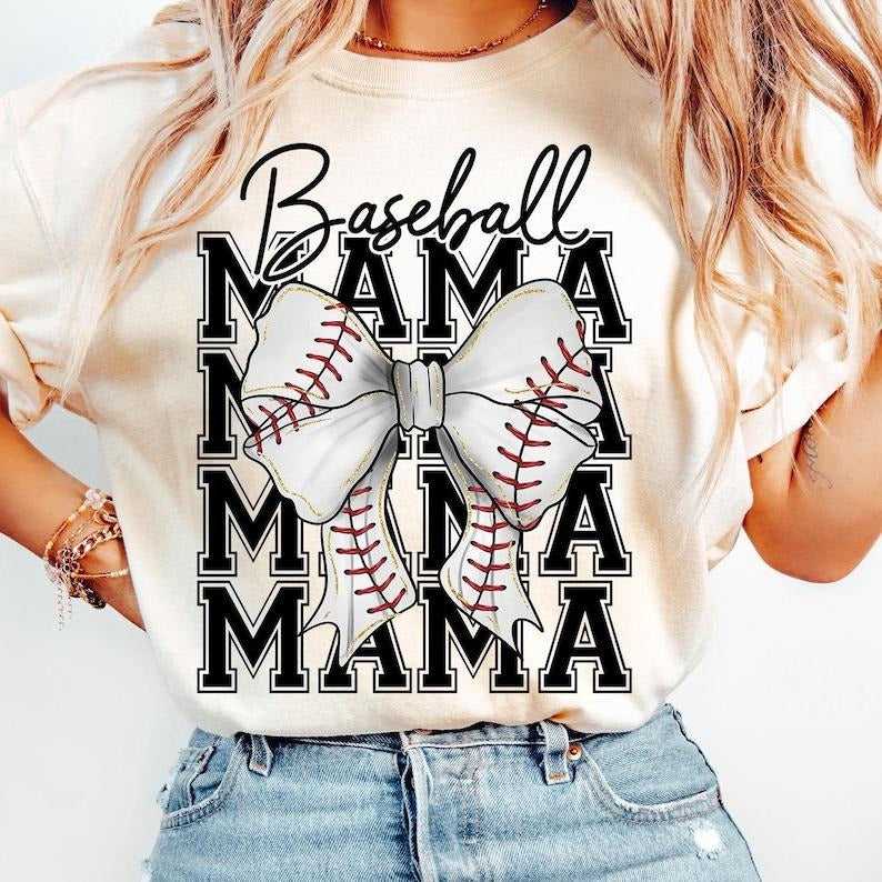 Baseball Mama Coquette Bow Baseball Bow Baseball Mom Retro Baseball Png Game Day Sublimation Sports Png T-Shirts, Hoodie, Sweatshirt