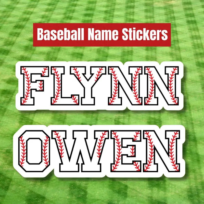 Baseball Name Sticker, Baseball Helmet Sticker, Gift for Baseball Player, Personalized Baseball Name Decal, Custom...