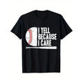 Baseball Printed, Men's Cotton Graphic T-shirt, Casual Short Sleeve Crew Neck Gamer T-shirt, Men's Tee For Outdoor made...
