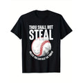 Baseball Printed, Men's Cotton Graphic T-shirt, Casual Short Sleeve Crew Neck Gamer T-shirt, Men's Tee For Outdoor made...