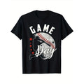 Baseball Printed, Men's Cotton Graphic T-shirt, Casual Short Sleeve Crew Neck Gamer T-shirt, Men's Tee For Outdoor made...