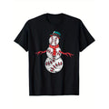 Baseball Snowman Baseball Lover Christmas T-Shirt Men's T-shirt Funny pattern, Casual and comfortable round neck cotton...