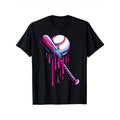 Baseball Sprinkle Drip for Men T-Shirt for Men, Soft Fabric, Breathable, Comfortable Short Sleeve Tees Perfect for Gift,...