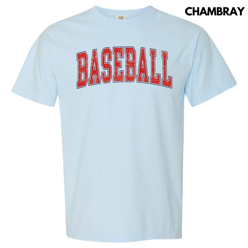 Baseball Varsity Letter Comfort Colors T-Shirt Hoodie, Sweatshirt | GrindPrints.com