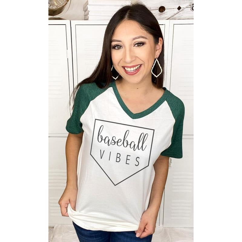 Baseball Vibes V-Neck Shirt Hoodie, Sweatshirt | GrindPrints.com