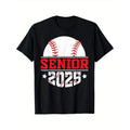 Baseball senior 2025 senior year class of 25 graduation T-Shirt Men's T-shirt Funny pattern, Casual and comfortable round...