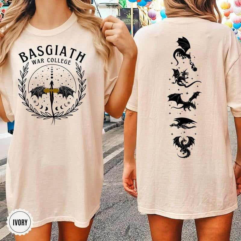 Basgiath War College 2-Sided Shirt, Basgiath War College Shirt, Dragon Rider Shirt, Rebecca Yoros, Fourth Wing, Violet...