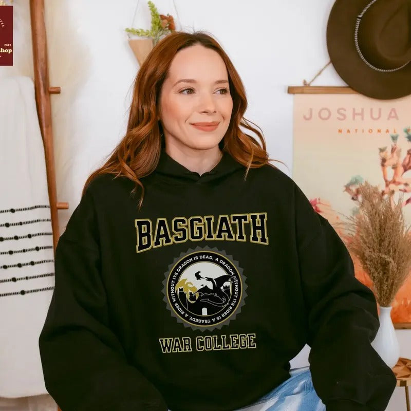 Basgiath War College Hooded Sweatshirt, Fourth Wing Hoodie, Official Rebecca Yarros Merchandise, Gift for Book Lovers