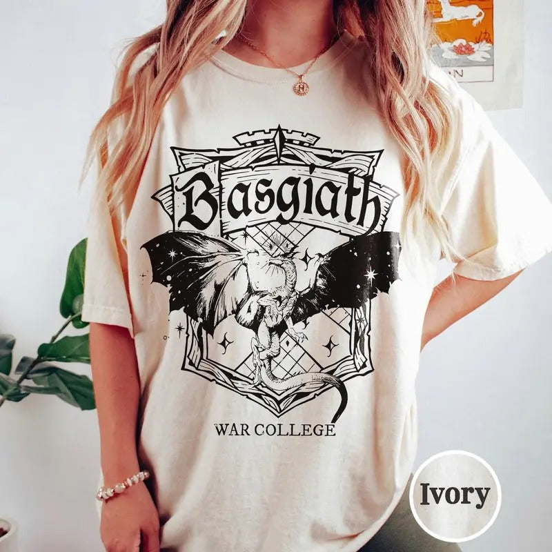 Basgiath War College Shirt, Fourth Wing Shirt, Official Rebecca Yarros Merch, Gift For Book Lovers, Book Lover Shirt,...
