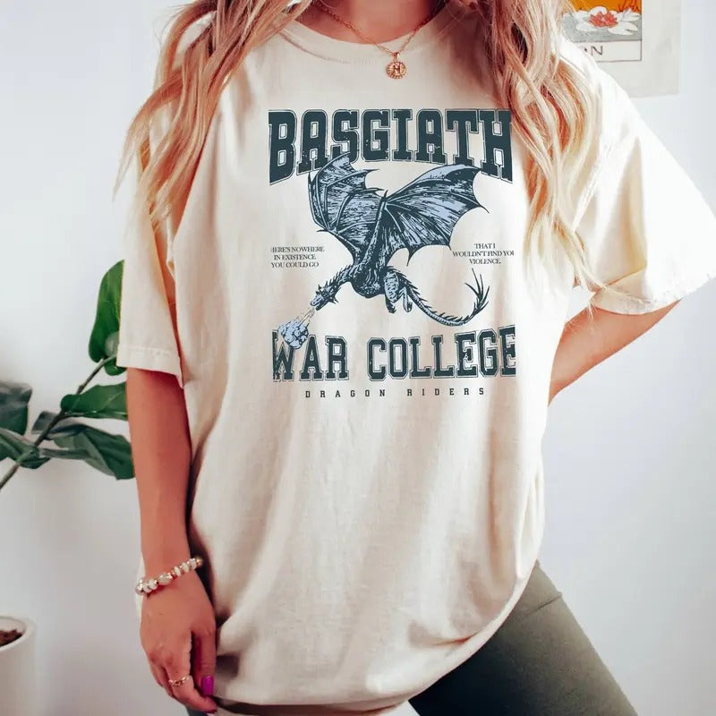 Basgiath War College Shirt, T-Shirt, Fourth Wing Shirt, Dragon Rider, Violet Sorrengail For Reader, Fantasy Bookish,...