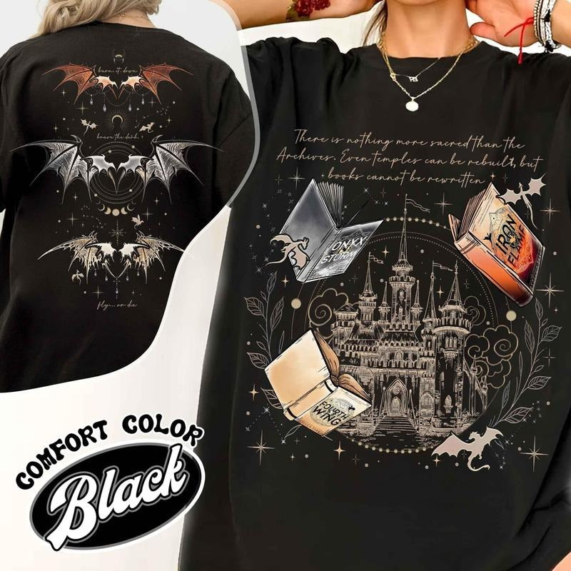 Basgiath War College Shirt,Dragon Rider Shirt,Basgiath War College 2-sided Shirt,Violet Sorrengail,Xaden Riorson,Fly or...