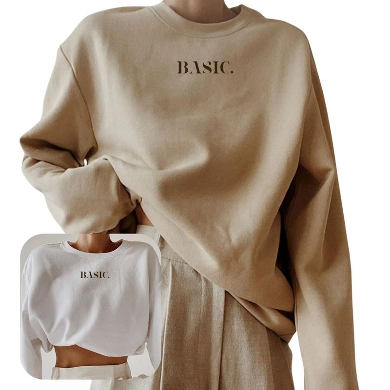 Basic Sweatshirt, Aesthetic Premium Women Sweatshirt T-Shirts, Hoodie | GrindPrints.com