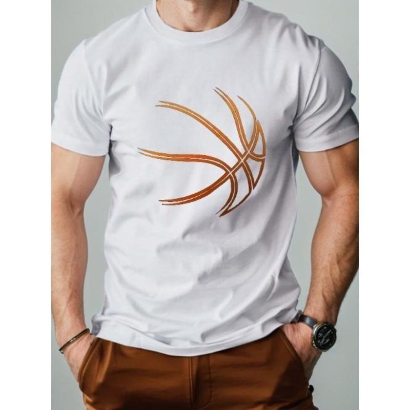 Basketball Lines Pure Cotton Men's Tshirt Comfort Fit Made in USA Hoodie, Sweatshirt | GrindPrints.com