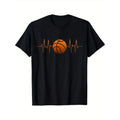 Basketball Printed, Men's Cotton T-shirt, Casual Short Sleeve Round Neck Tee, Soft Comfortable Basketball Players Top,...