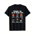 Basketball Printed, Men's Cotton T-shirt, Casual Short Sleeve Round Neck Tee, Soft Comfortable Basketball Players Top,...
