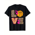 Basketball Printed, Men's Cotton T-shirt, Casual Short Sleeve Round Neck Tee, Soft Comfortable Basketball Players Top,...