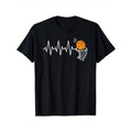 Basketball Printed, Men's Cotton T-shirt, Casual Short Sleeve Round Neck Tee, Soft Comfortable Basketball Players Top,...