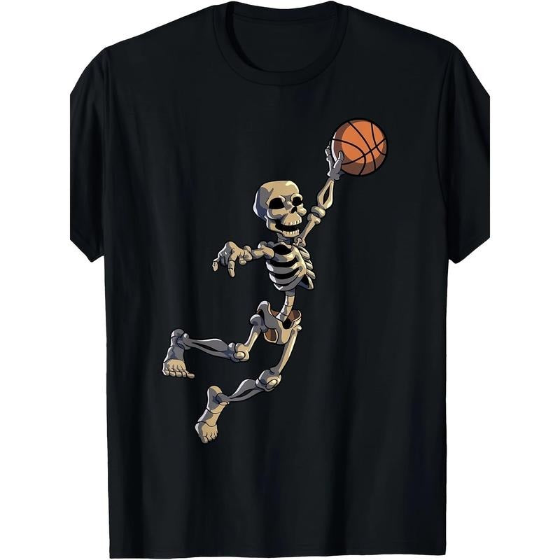 Basketball Skull Halloween Basketball Halloween T-shirt Made in USA Hoodie, Sweatshirt | GrindPrints.com