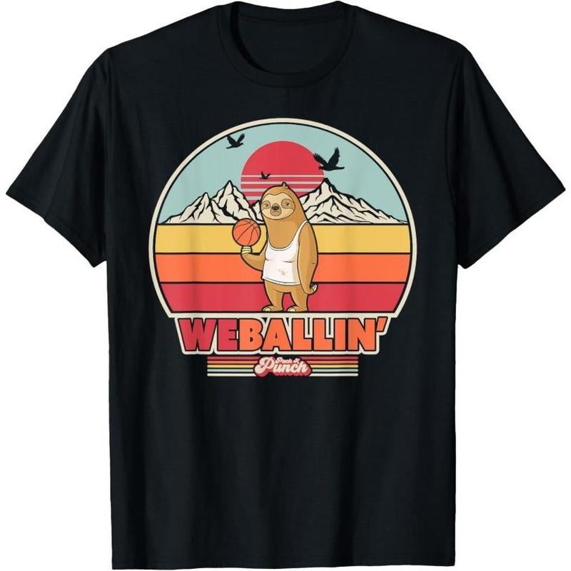 Basketball Sloth Shirt Vintage T-Shirt Made in USA Hoodie, Sweatshirt | GrindPrints.com