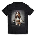 Basset Hound Dog Muscle Training with Barbell Shrug Bar Gym - Short-Sleeve Unisex, Men Made in USA T-Shirts, Hoodie,...