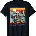 Bassquatch! Funny Bass Fishing Sasquatch Retro 80s Fisherman T-Shirt Menswear Top Underwear Tshirt Streetwear Shoe...