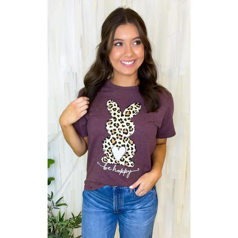 Be Hoppy Leopard Bunny T-Shirt Hoodie, Sweatshirt | GrindPrints.com